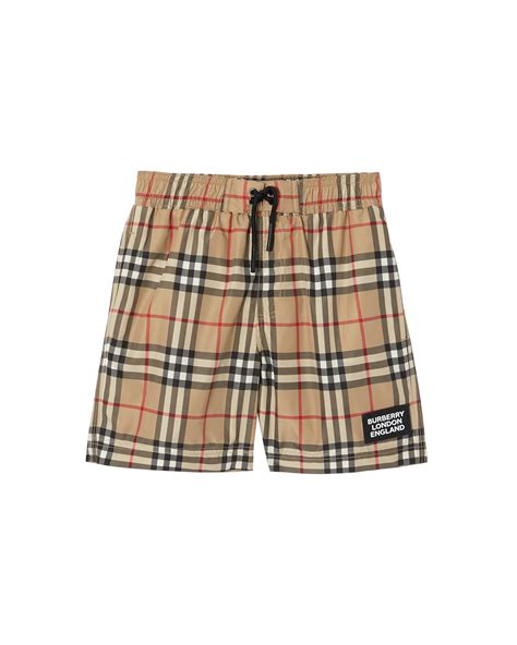 cheap burberry swim trunks|Burberry boys checkered swim trunks.